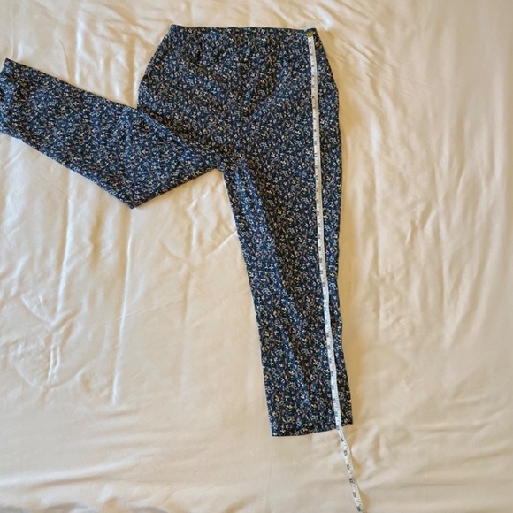 Jules & Leopold‎ Stretch Pull On Ankle Pants-Blue/Floral Design- Size M - Picture 5 of 7
